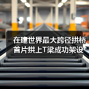 在建世界最大跨径拱桥首片拱上T梁成功架设(图3) 在建世界最大跨径拱桥首片拱上T梁成功架设(图3)