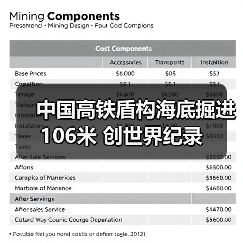 中国高铁盾构海底掘进106米 创世界纪录(图4) 中国高铁盾构海底掘进106米 创世界纪录(图4)