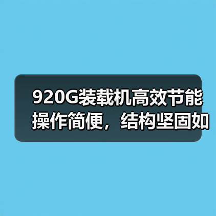 920G装载机高效节能操作简便，结构坚固如何满足多样需求？（图2）