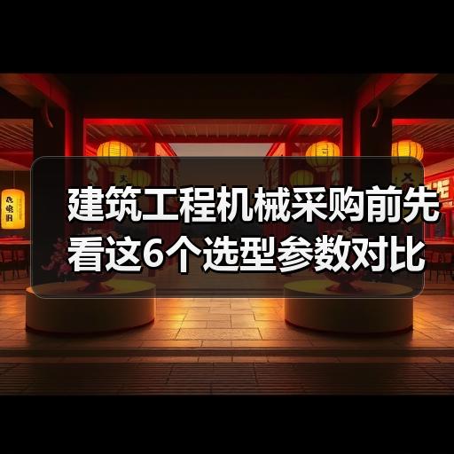 建筑工程机械采购前先看这6个选型参数对比