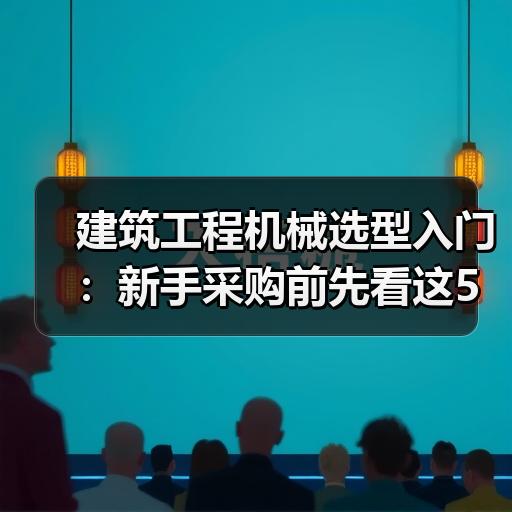 建筑工程机械选型入门：新手采购前先看这5个参数