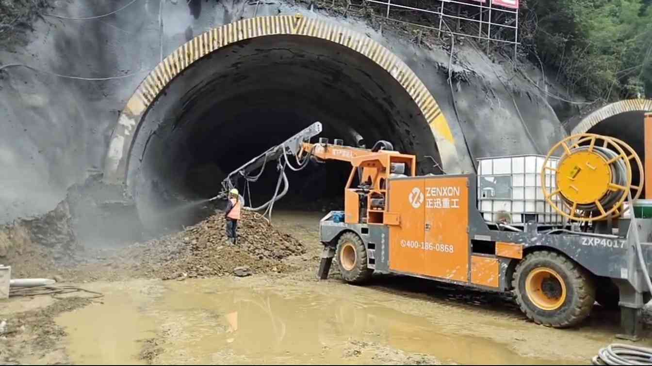 低回弹控尘湿喷台车,四驱遥控护安全,适应复杂隧道场景提升效率与质量并降低施工成本与风险(图1) 6月17日(1)